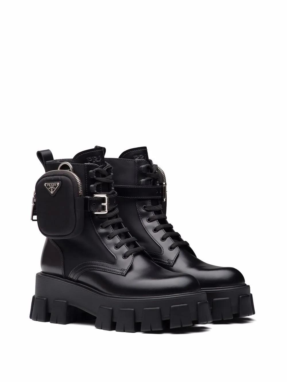 Monolith pouch-detail leather boots Product Image