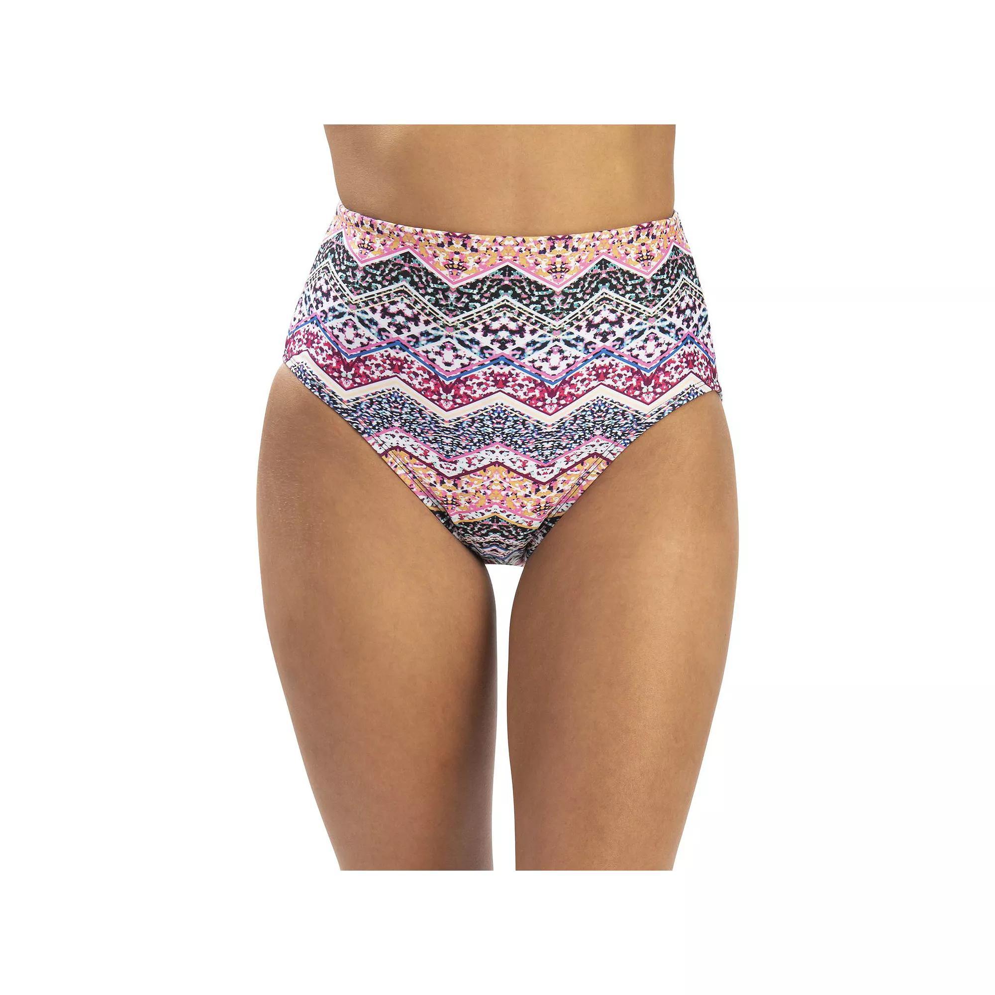 Women's Dolfin Printed High-Waisted Swim Bottoms, Size: Medium, Awestruck Product Image
