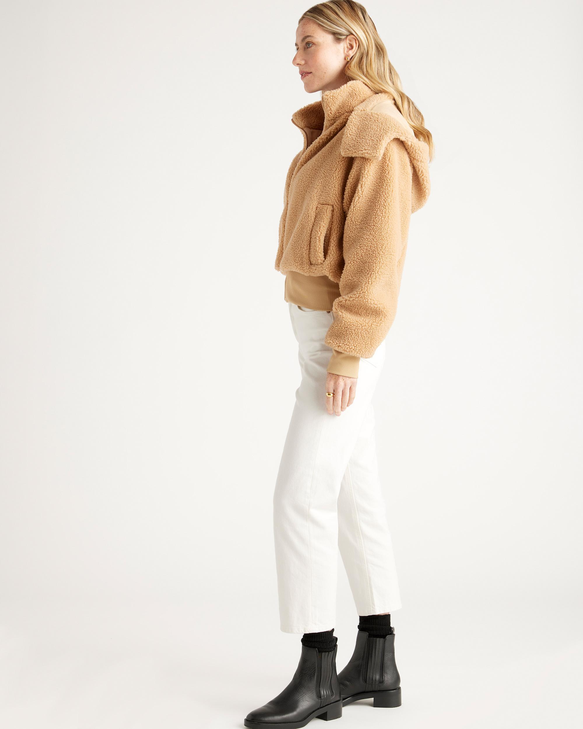 Quince | Women's Hooded Sherpa Jacket Size XL, 100% Polyester Product Image