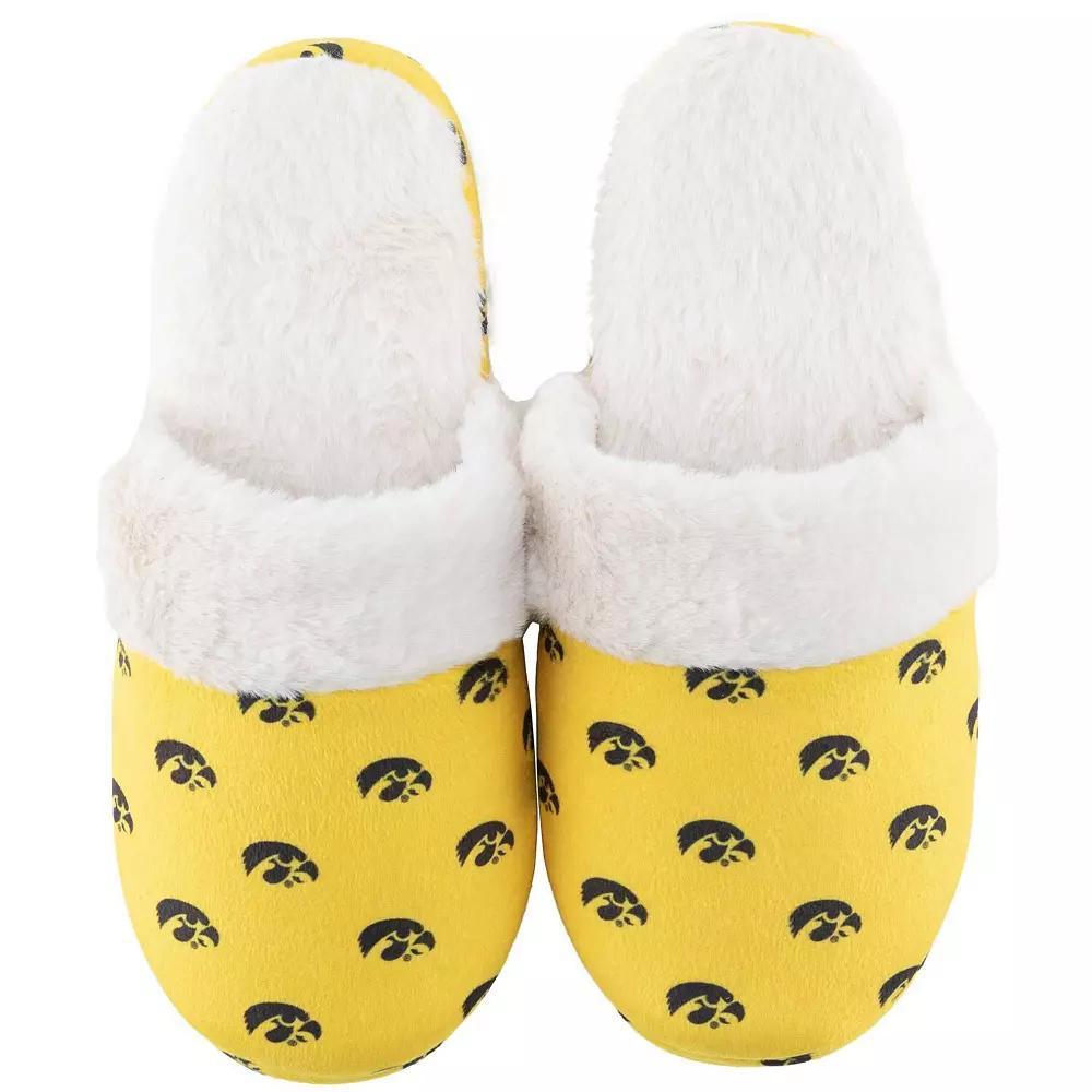 Women's ZooZatz Iowa Hawkeyes Faux Fur Slippers, Size: 9-10, Gold Product Image
