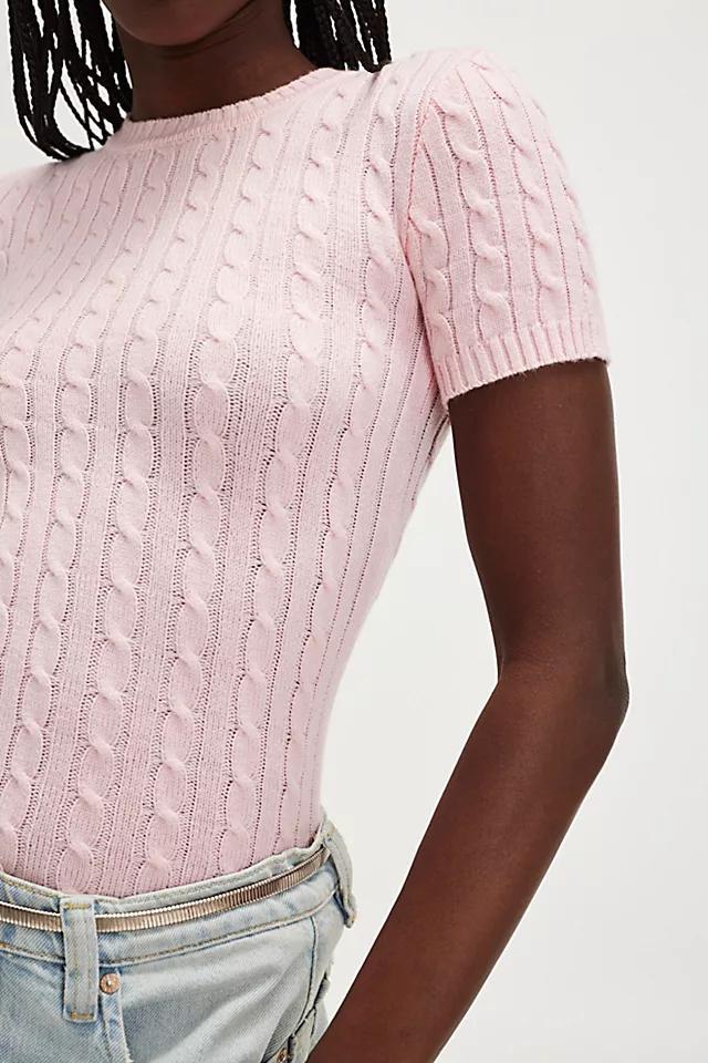 Frankies Bikinis Mulholland Cable Knit Tee Product Image