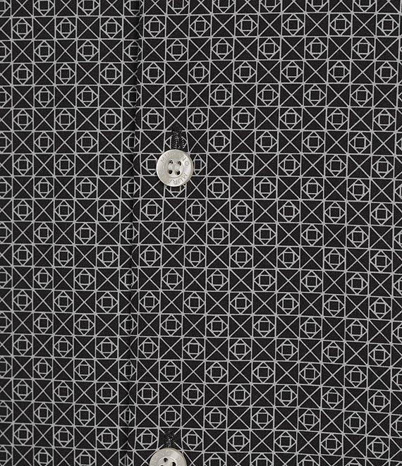 Murano Slim Fit Performance Stretch Line Print Short Sleeve Woven Shirt Product Image