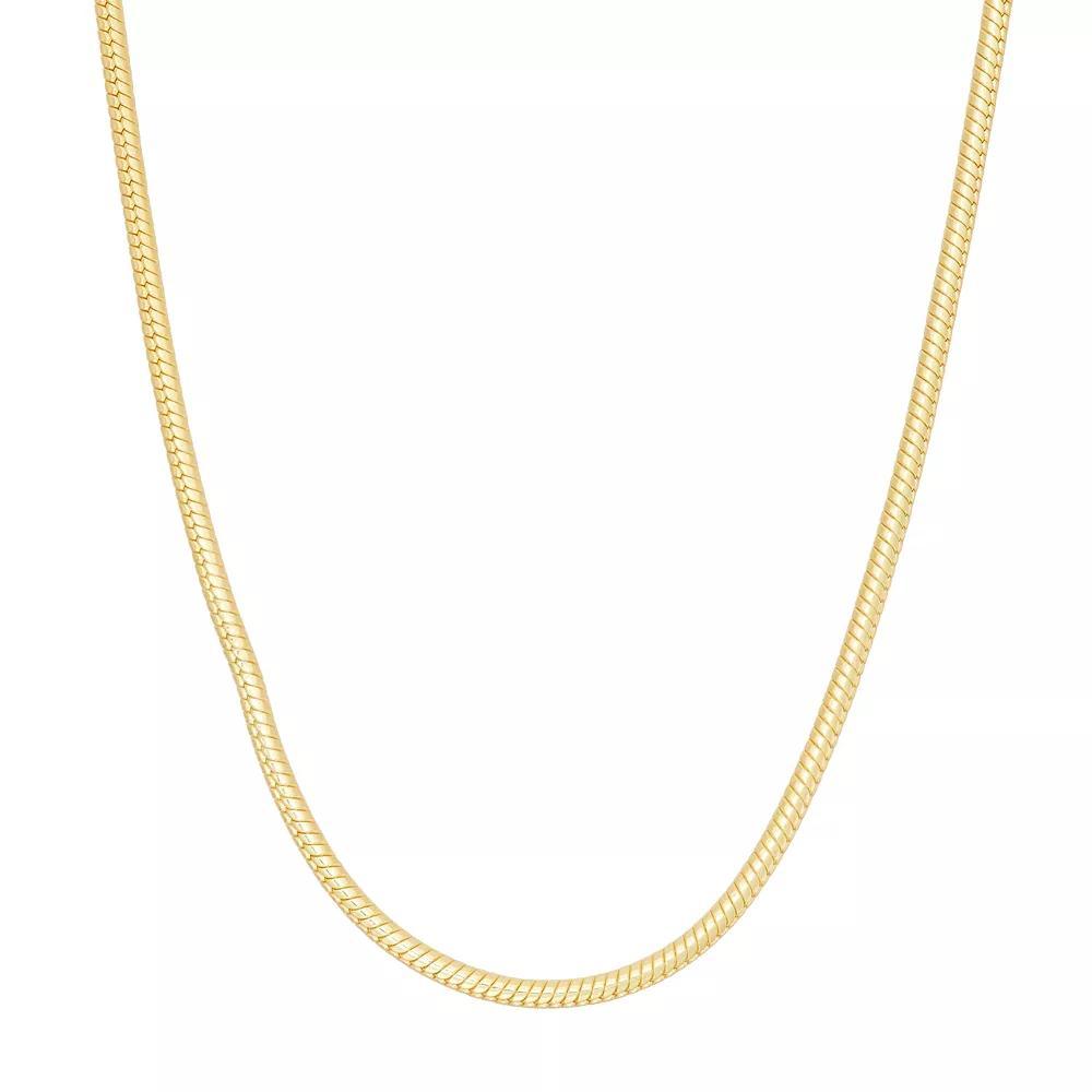 Jordan Blue 14k Gold Over Silver Snake Chain Necklace, Women's, Size: 18", Yellow Product Image