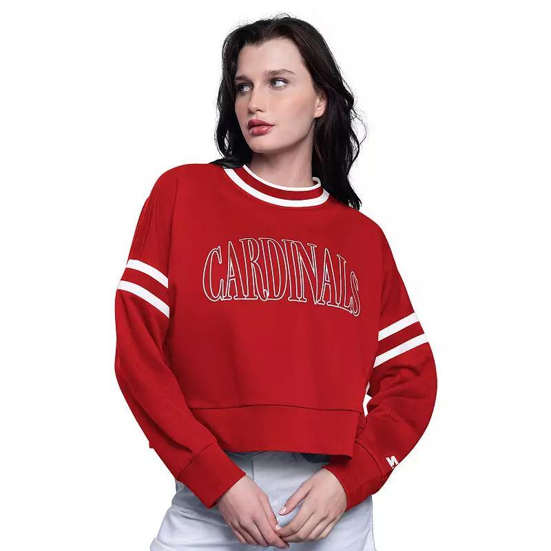 Women's Starter Red St. Louis Cardinals Power Play Cropped Pullover Sweatshirt, Size: XL Product Image