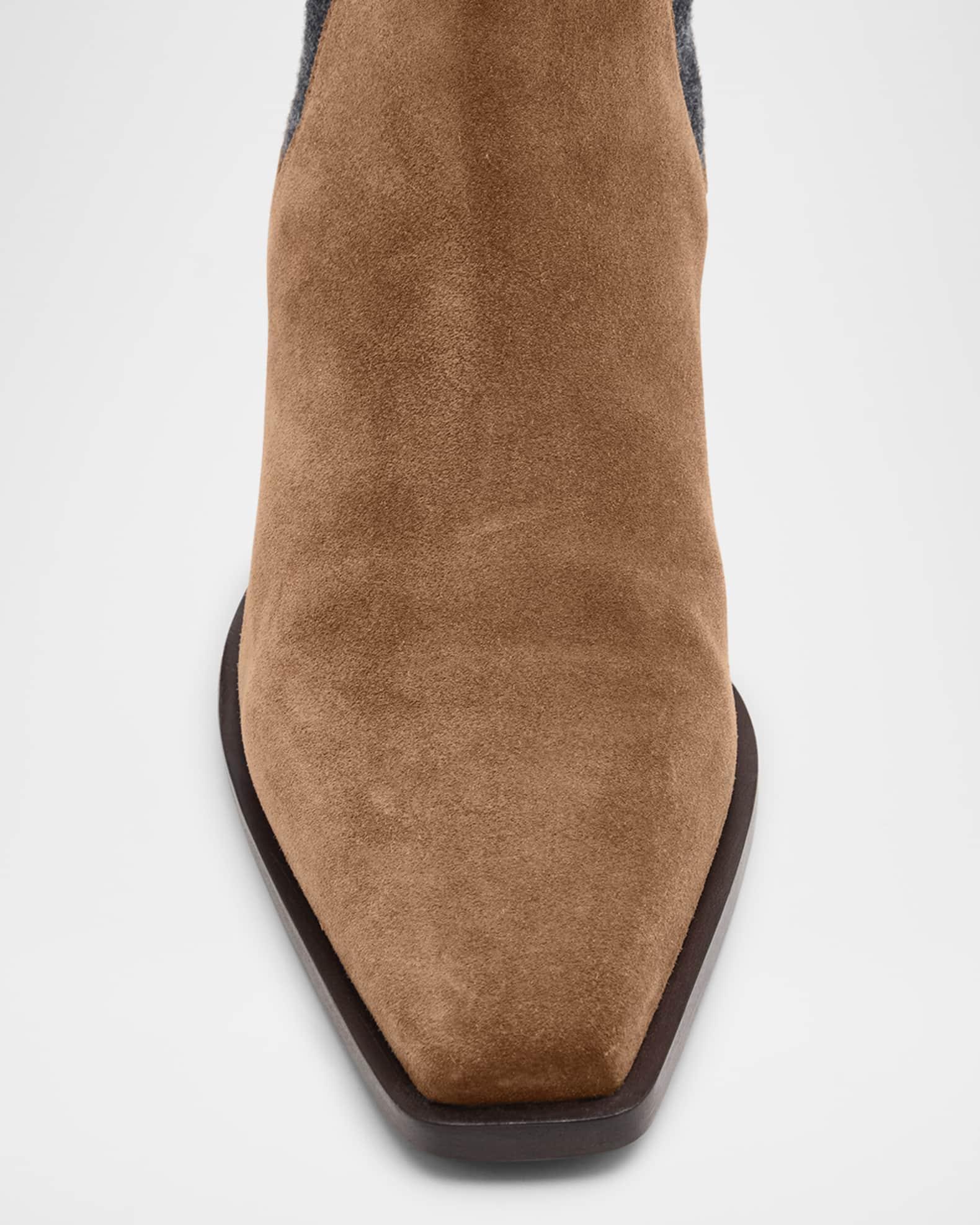 Suede City Block-Heel Western Booties Product Image