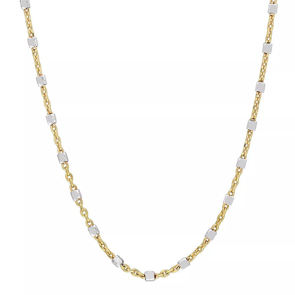 Stella Grace 18k Gold & Sterling Silver Bead Chain Necklace, Womens 18k Rose Gold Tone Product Image