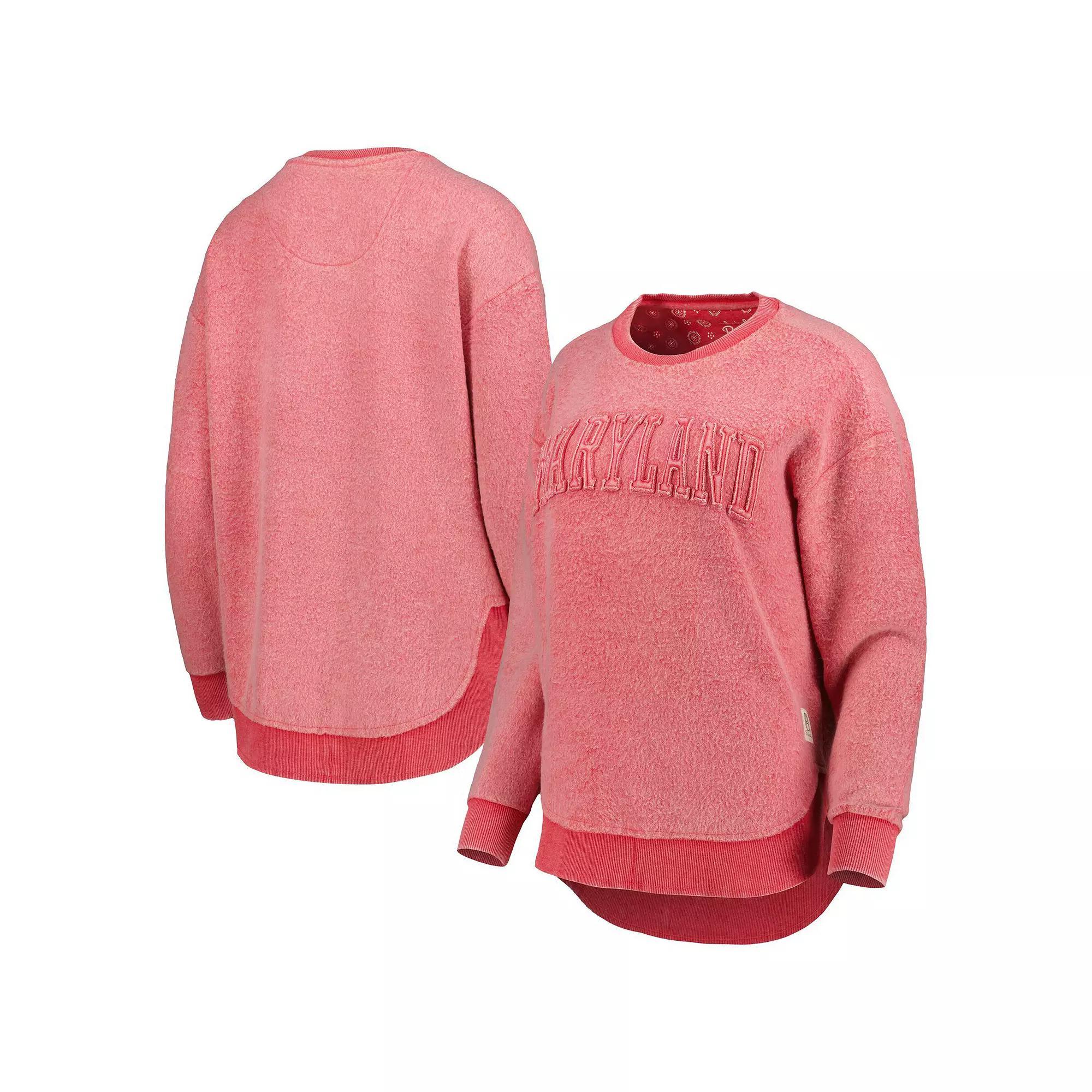 Women's Pressbox Red Maryland Terrapins Ponchoville Pullover Sweatshirt, Size: XL Product Image