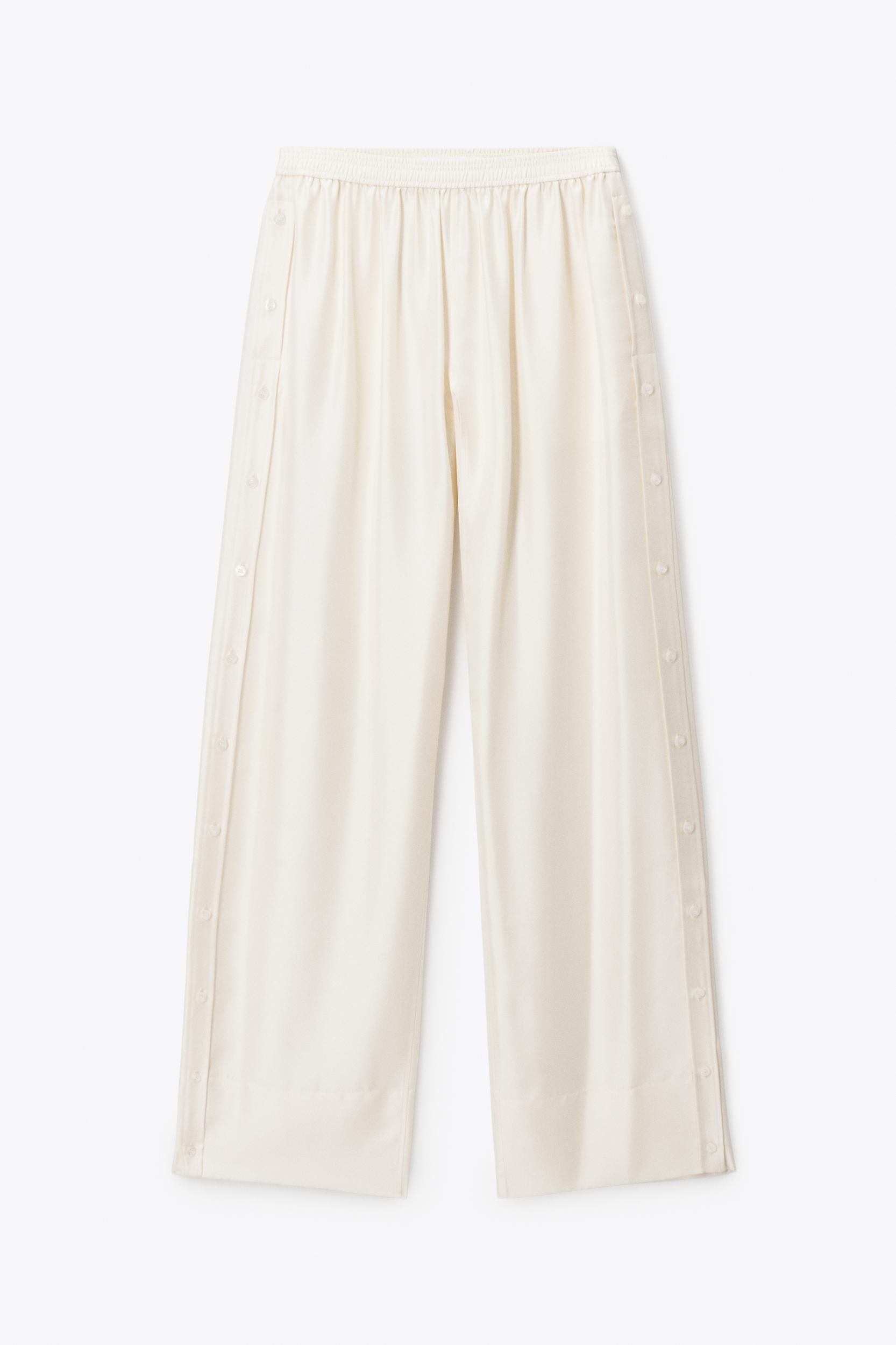 Ivory Heavy Silk Side Placket Pant Product Image