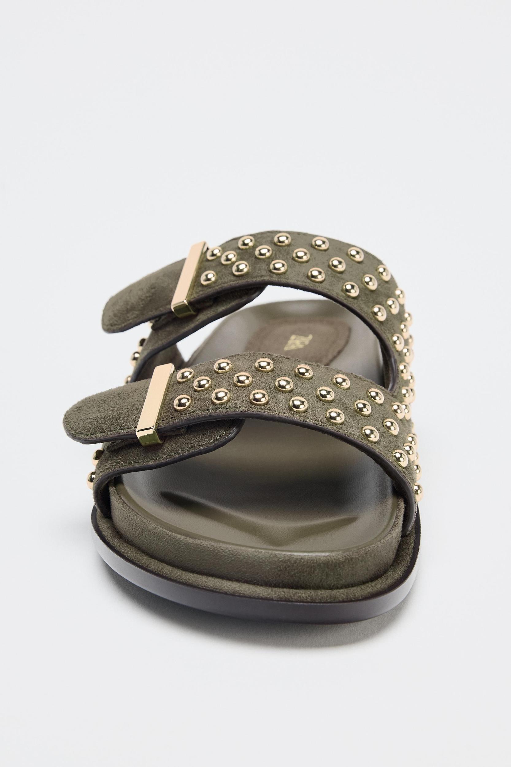 STUDDED BUCKLE SANDALS Product Image