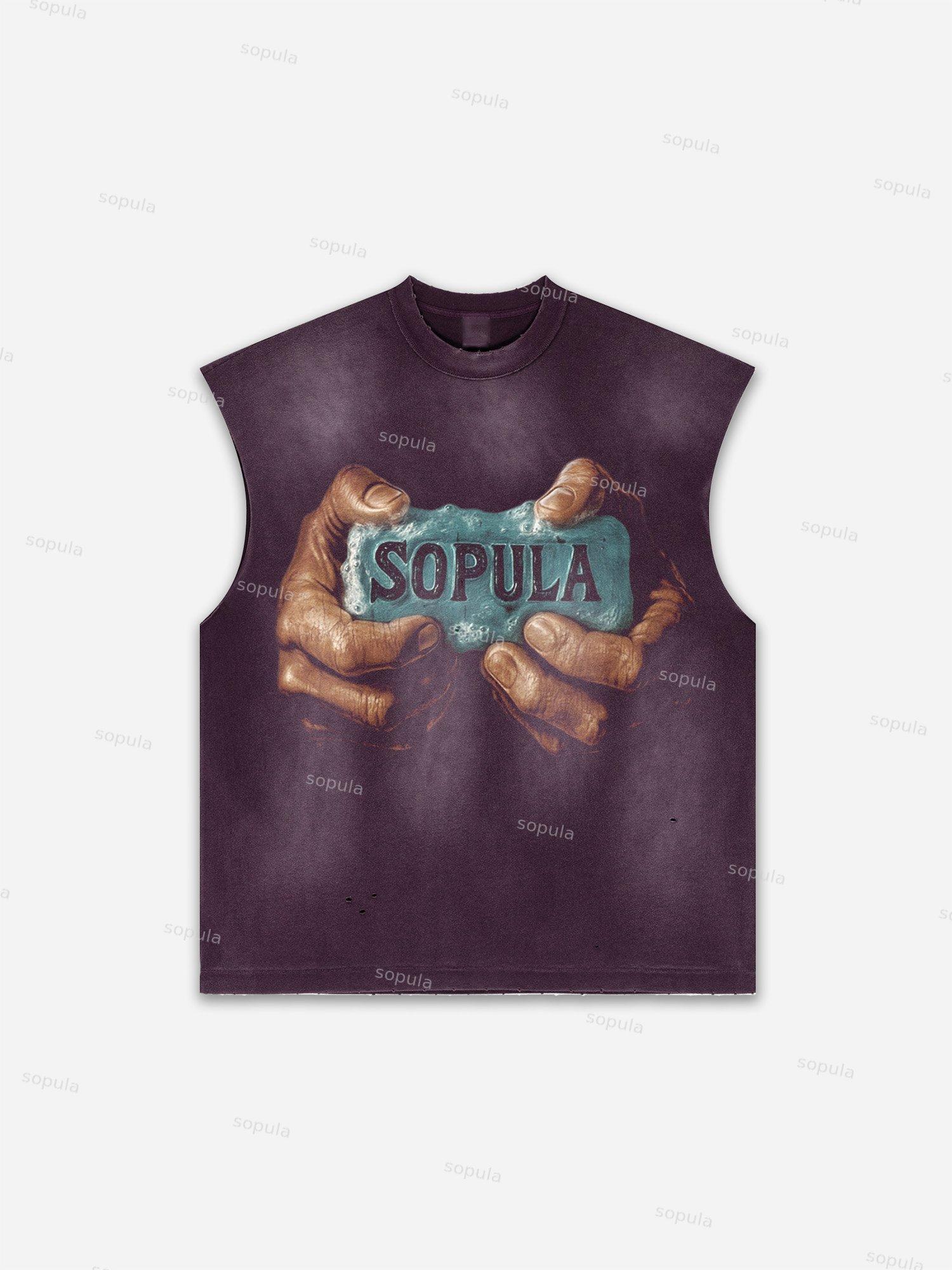 Future World Brainstorming Graphic Print Distressed Tank Top Product Image