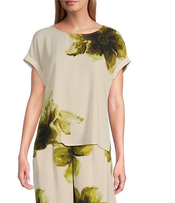 Investments Woven Short Cuff Sleeve Novelty Top Product Image