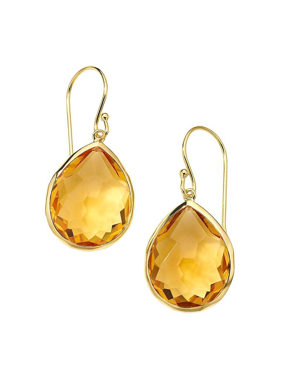 Womens Rock Candy 18K Green Gold & Amethyst Medium Teardrop Earrings Product Image
