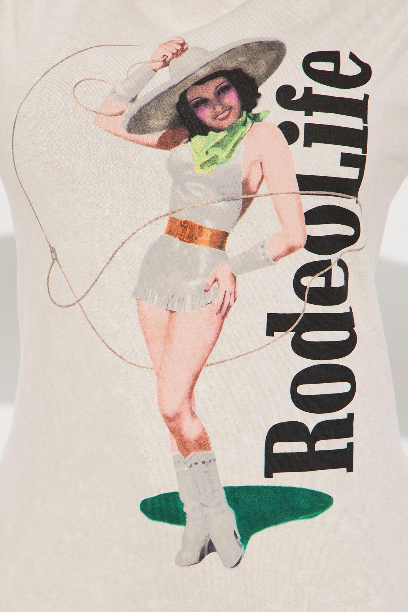 Rodeo Life Washed Oversized Tee - Sand Product Image