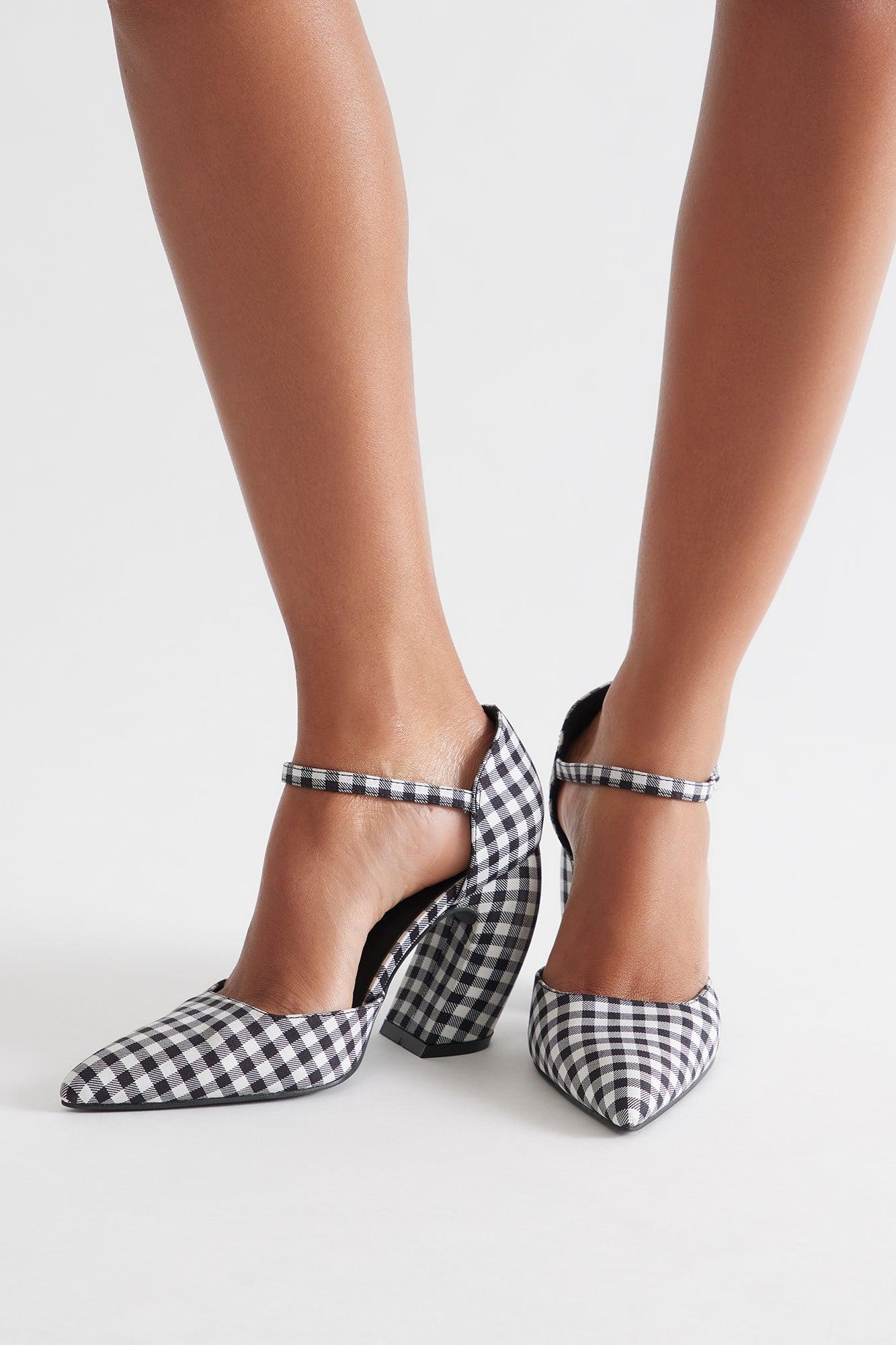 Wexler Ankle Strap Pumps - Black/White Female Product Image
