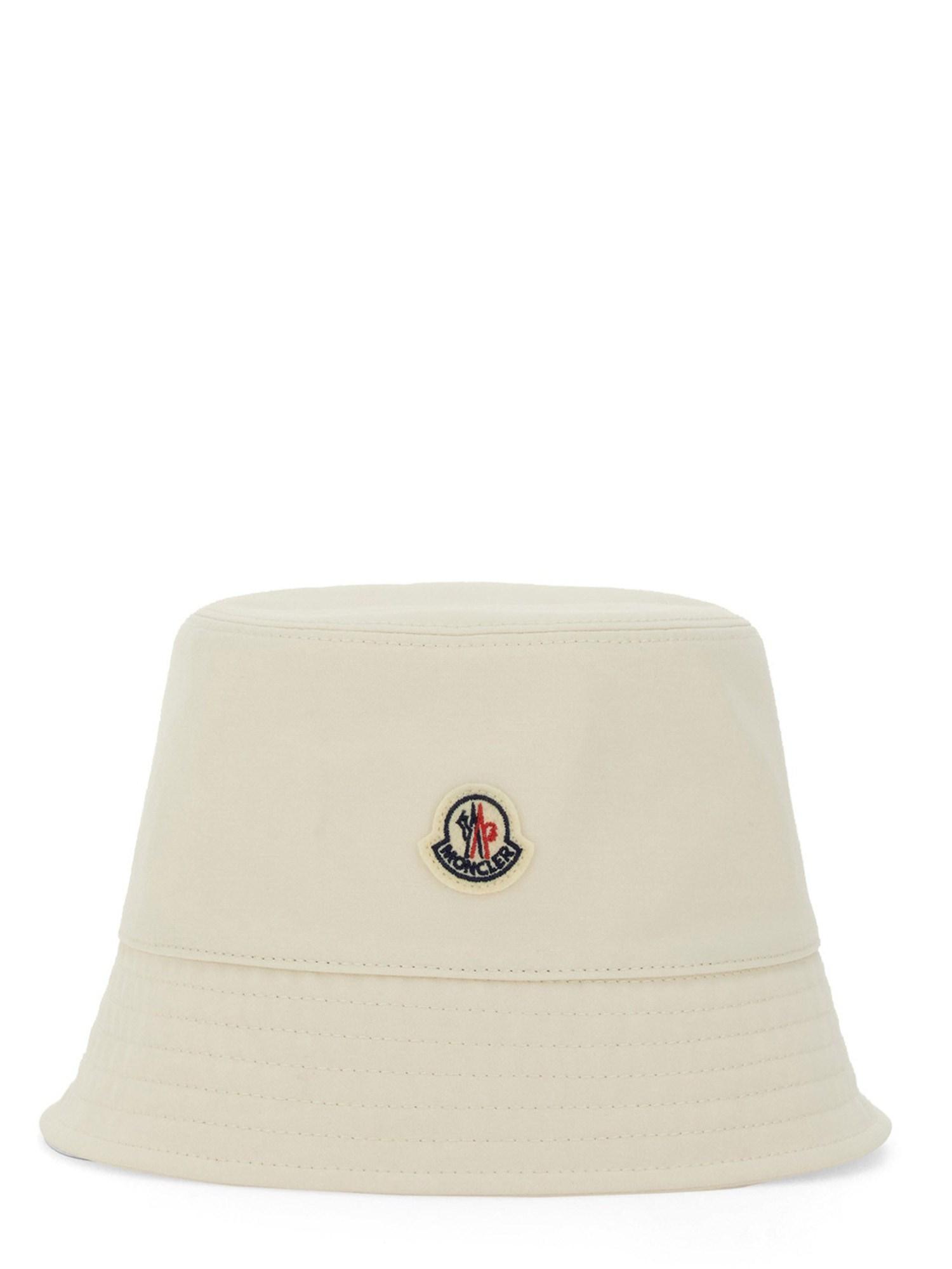 MONCLER Women Ivory Polyester Blend Bucket Hat In White Product Image