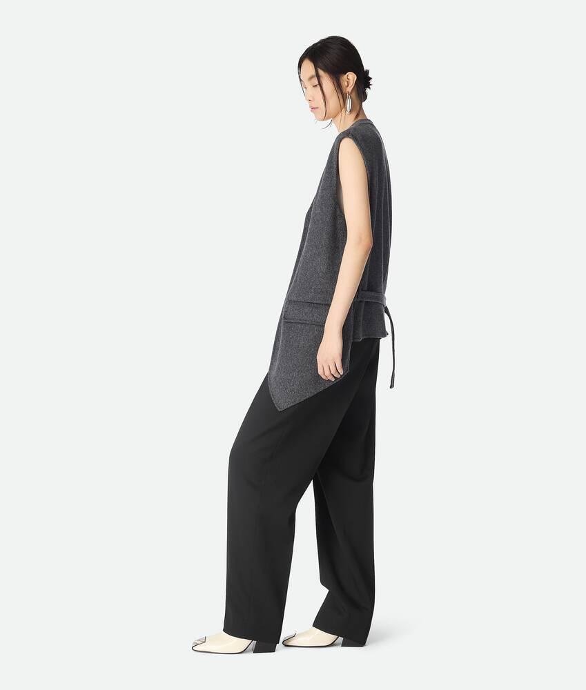 Women's Double Face Wool Gilet in Charcoal melange Product Image