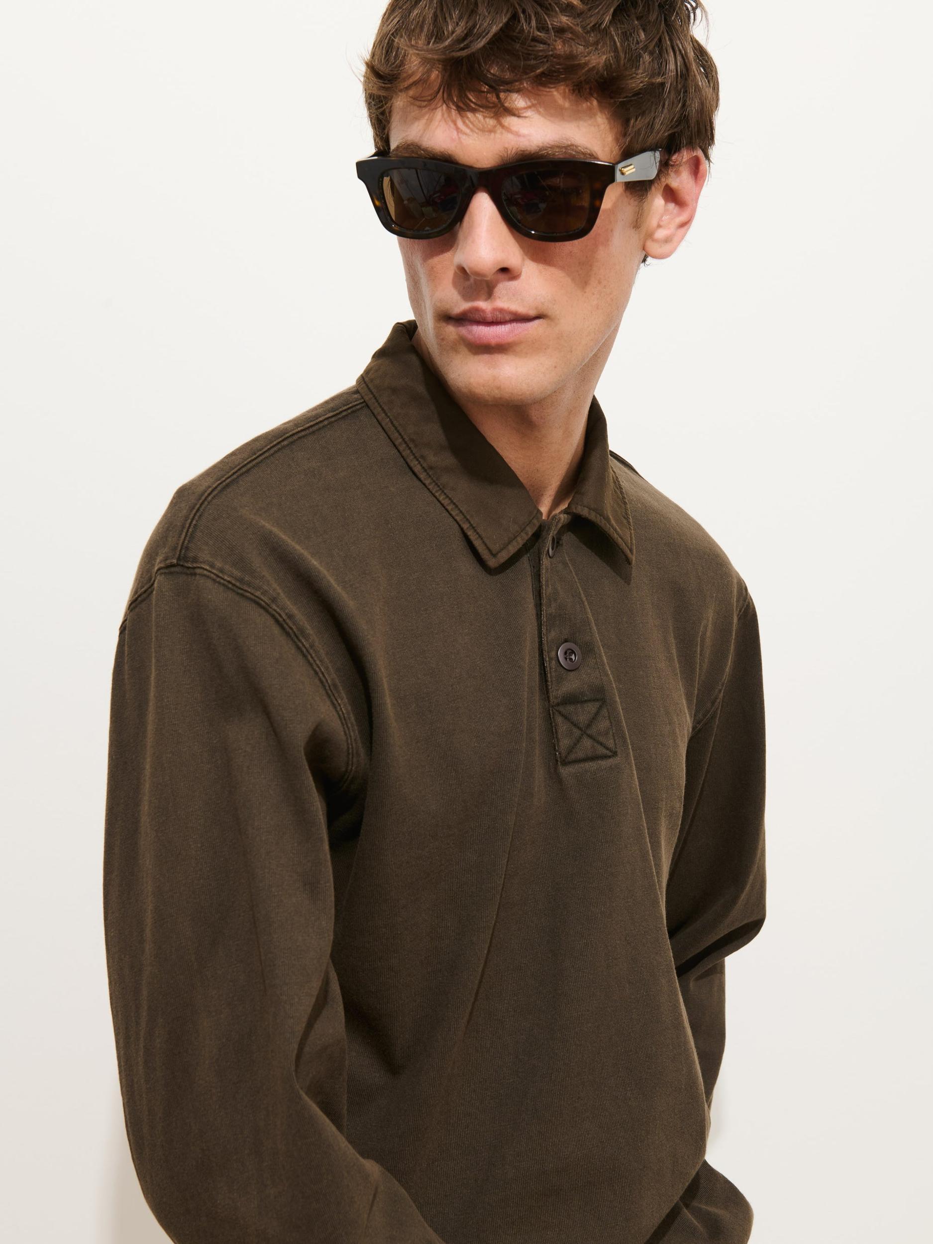 Garment Dyed Rugby Shirt In Cotton Jersey Product Image
