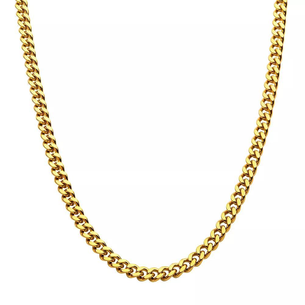 18k Gold Over Stainless Steel 8 mm Miami Cuban Chain Necklace, Men's, Size: 22", Gold Tone 8mm Product Image