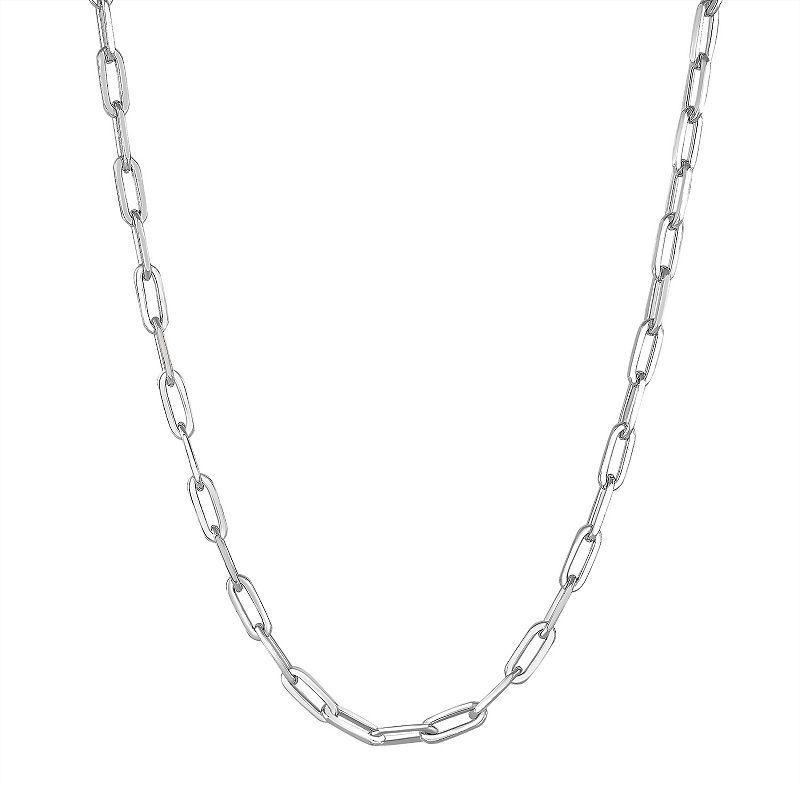 Argento Forte Sterling Silver Paperclip Chain Link Necklace, Women's, Size: 24" Product Image