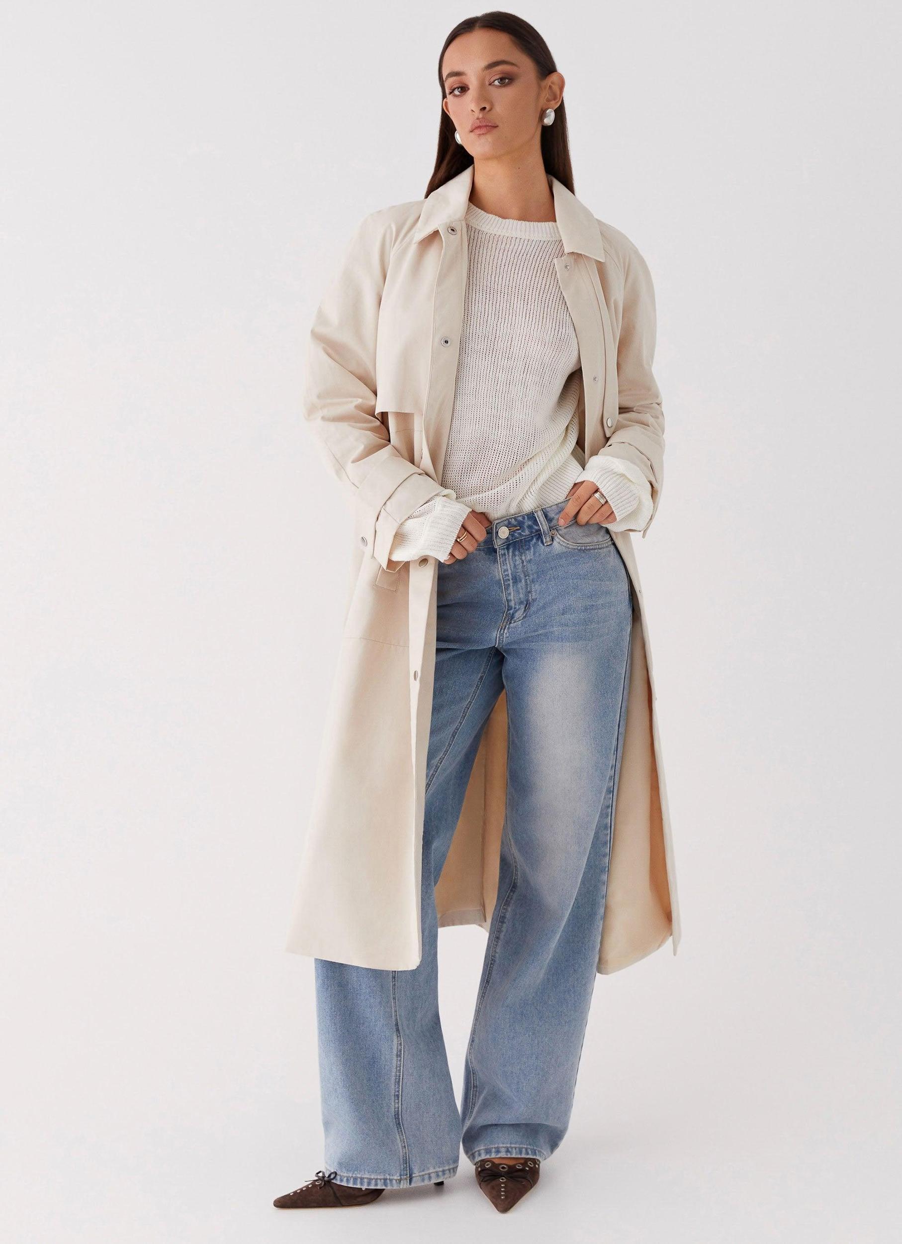 Fill The Void Oversized Trench Coat - Ivory Product Image