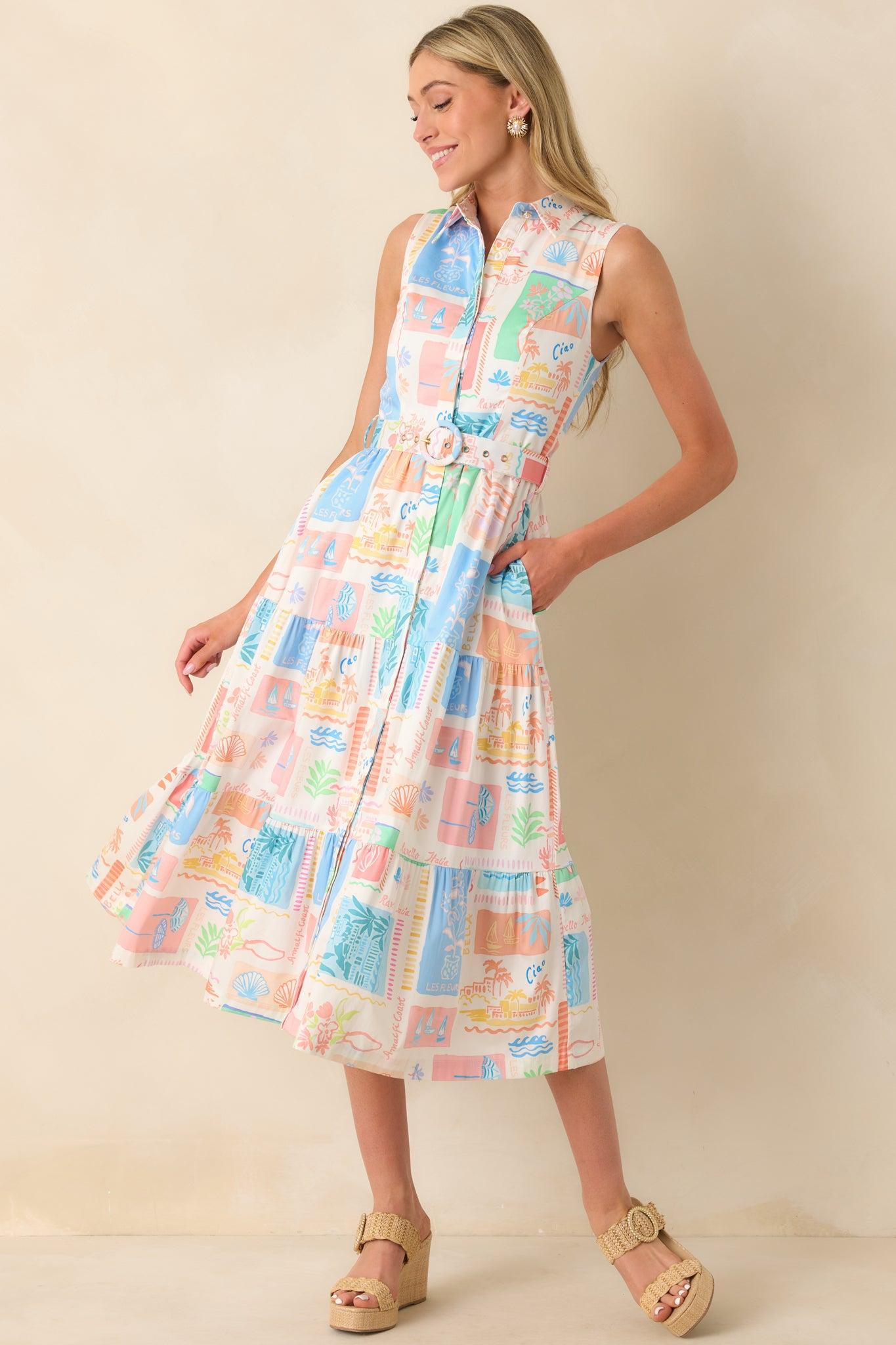 Prosperina Cara Multi Print Cotton Maxi Dress Product Image