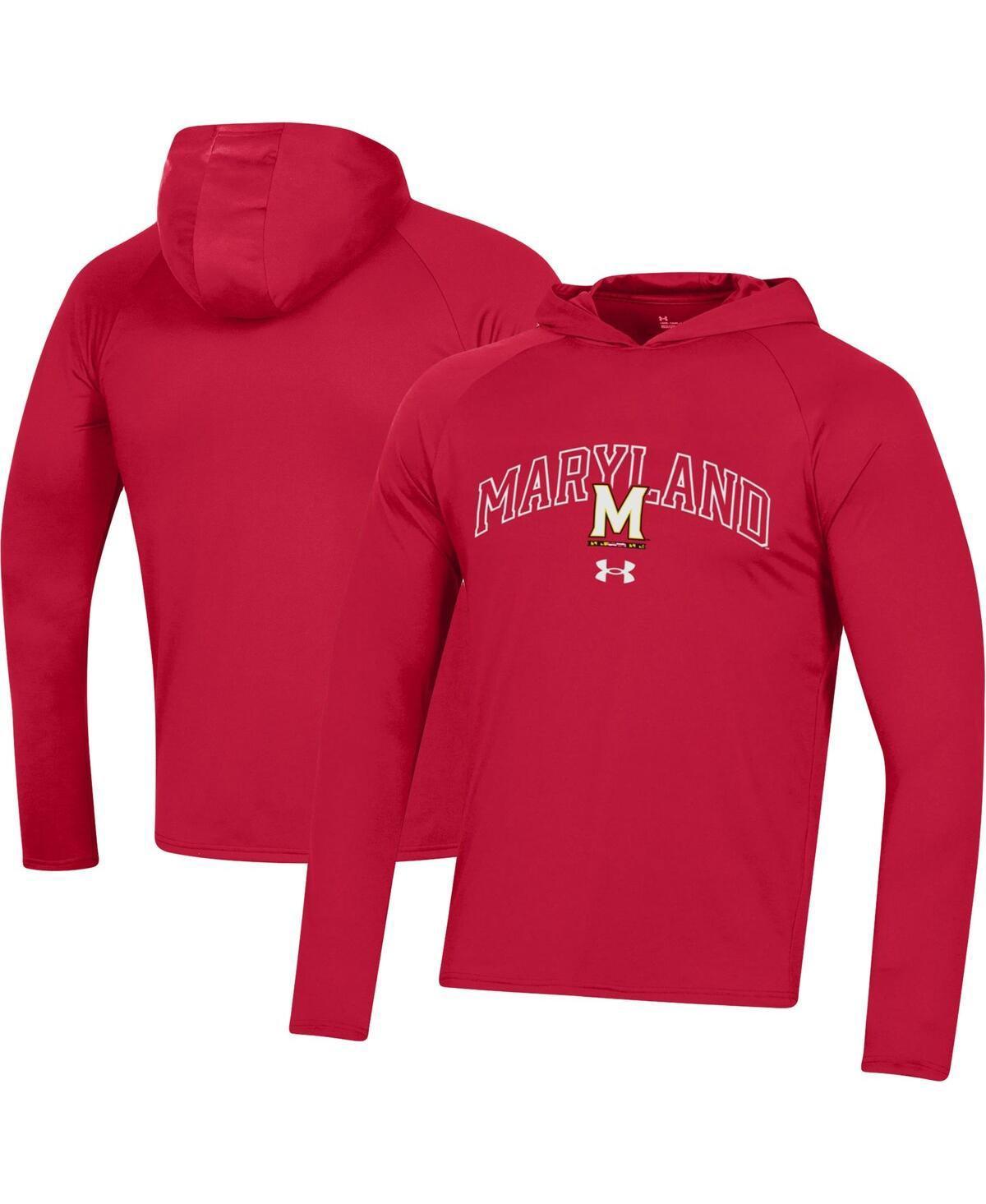 Mens Under Armour Maryland Terrapins 2023 Sideline Tech Hooded Raglan Long Sleeve T-Shirt Product Image