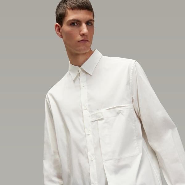 adidas Y-3 Pleated Pocket Shirt Core White M Mens Product Image