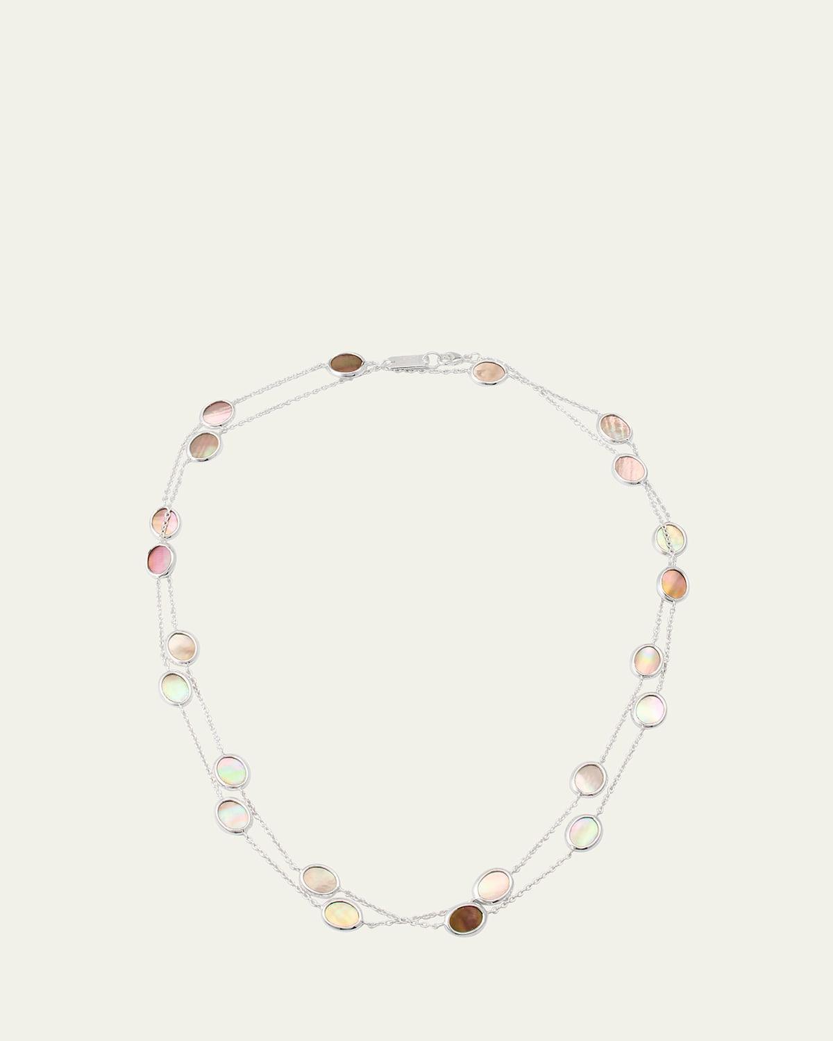 Womens Polished Rock Candy Confetti Sterling Silver & Gemstone Long Station Necklace Product Image