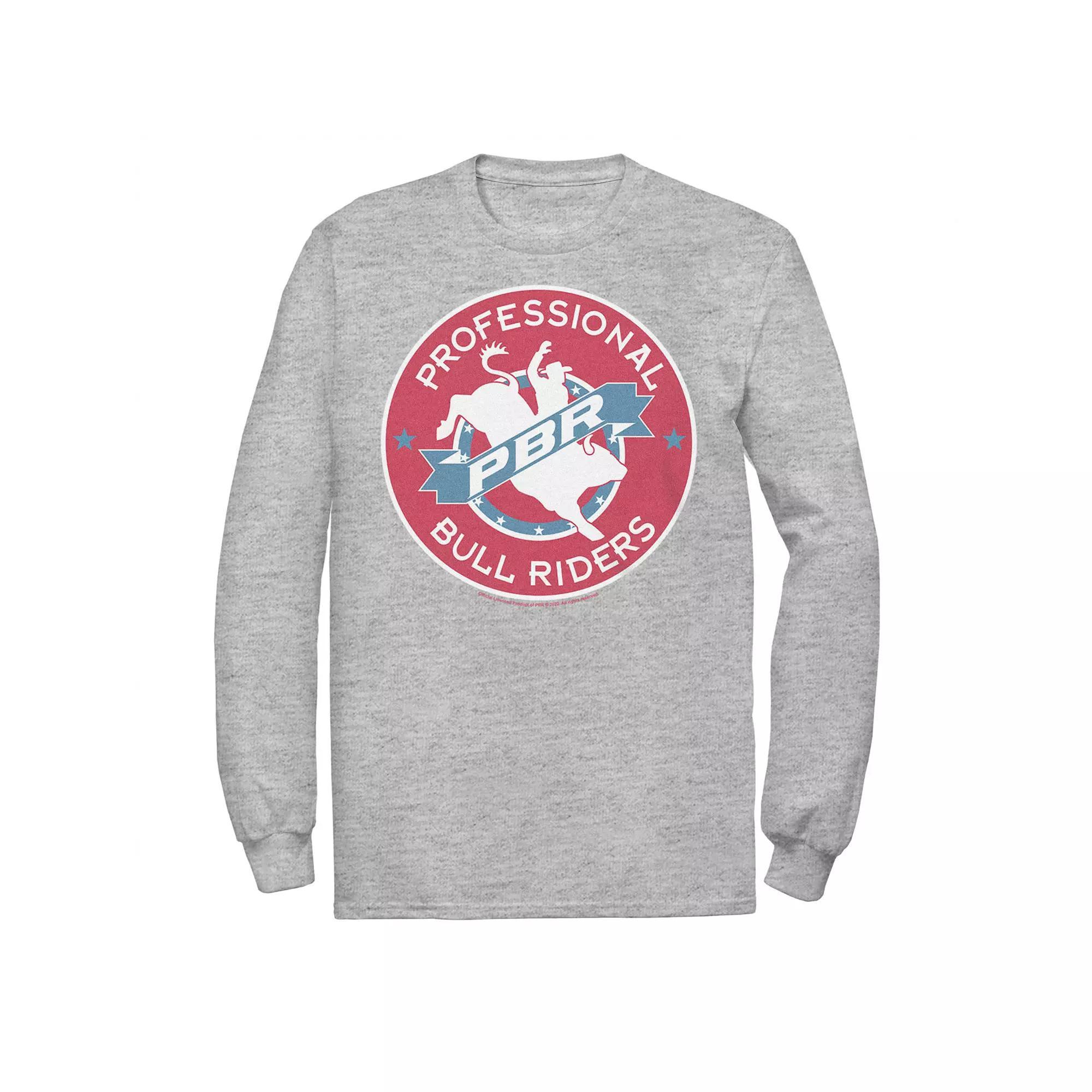 Men's PBR Logo Badge Long Sleeve Tee, Size: Small, Athletic Grey Product Image