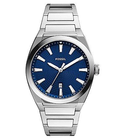 Fossil Mens Everett Three-Hand Date Stainless Steel Watch Product Image