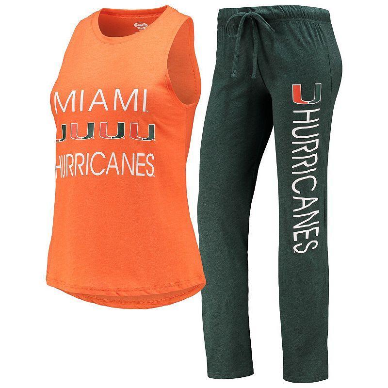 Womens Concepts Sport /Orange Miami Hurricanes Tank Top & Pants Sleep Set Product Image
