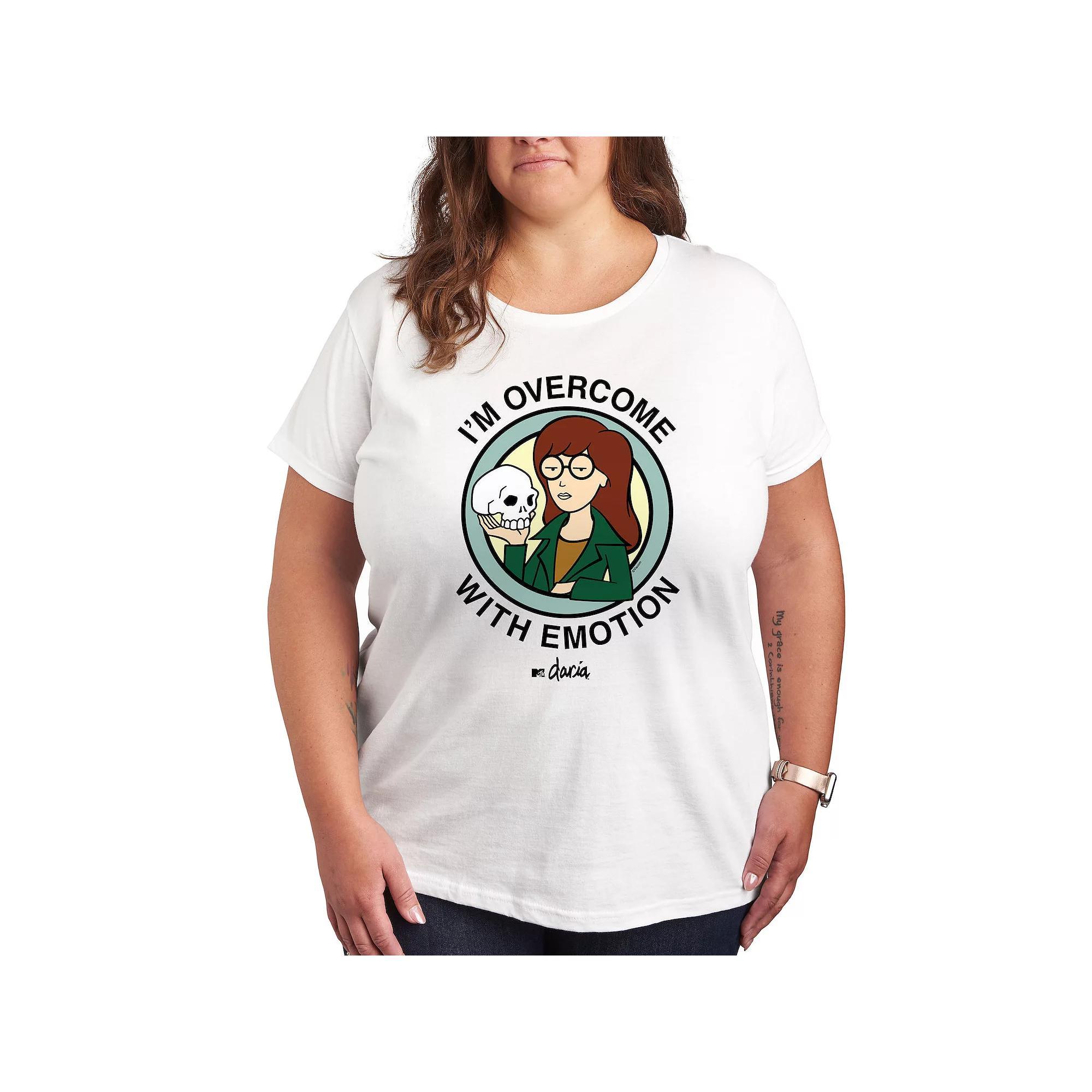 Plus Daria Im Overcome With Emotion Graphic Tee, Womens Grey Gray Product Image