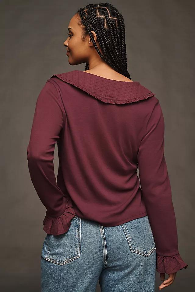 The Keira Collared Button-Front Blouse by Pilcro: Long-Sleeve Edition Product Image