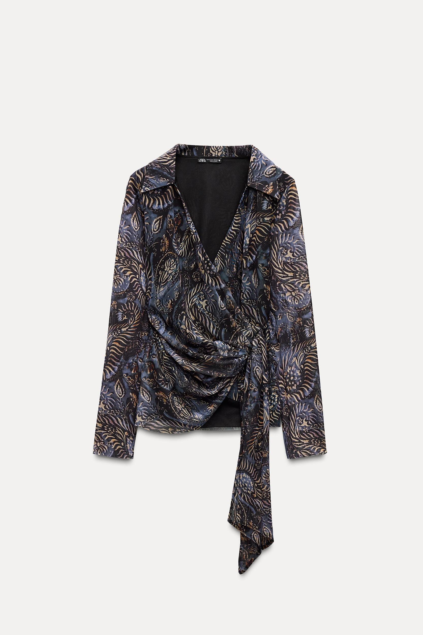 PRINTED TULLE BLOUSE Product Image
