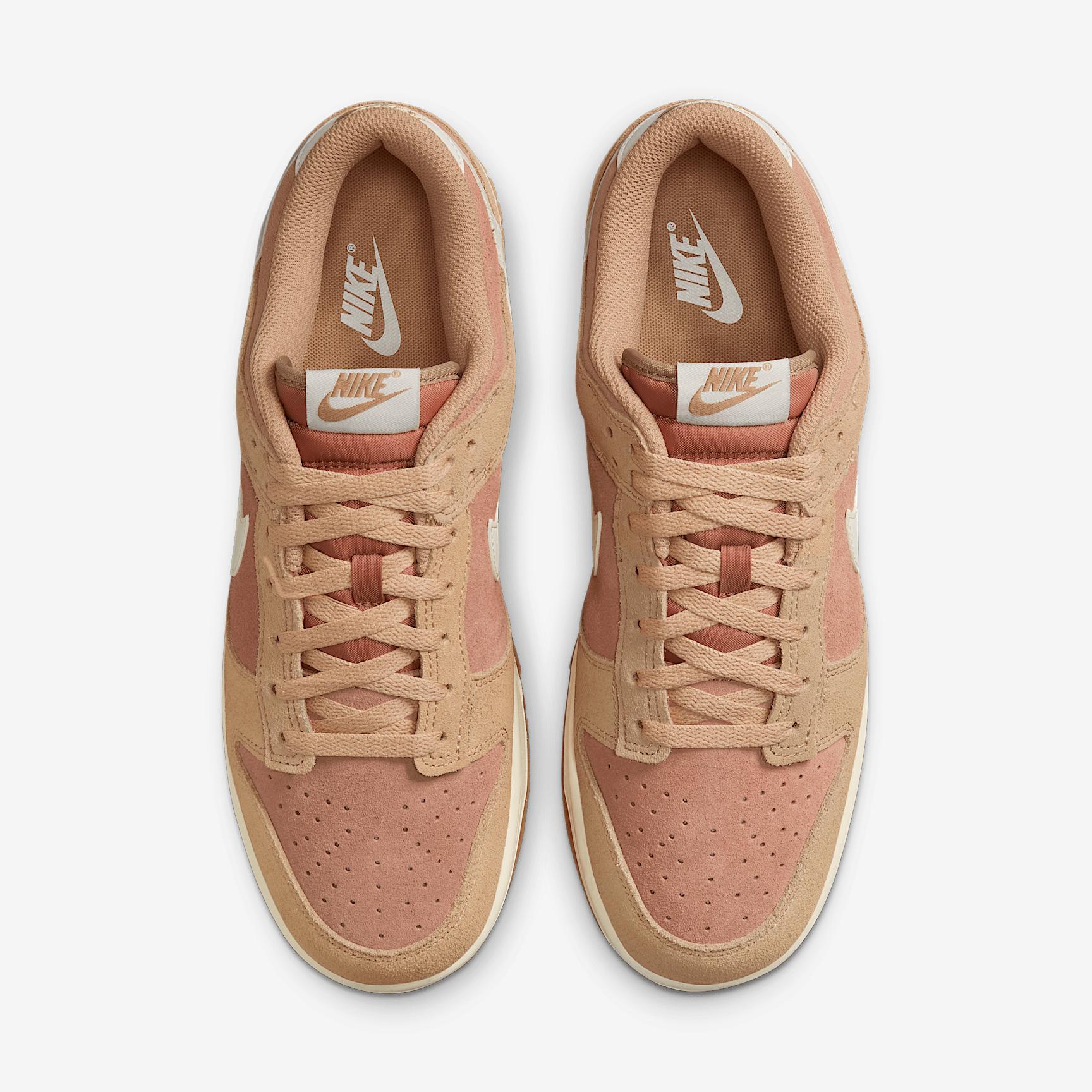 Nike Mens Dunk Low Retro SE Casual Shoes in Pale Ivory/White/Light Orewood Brown Product Image