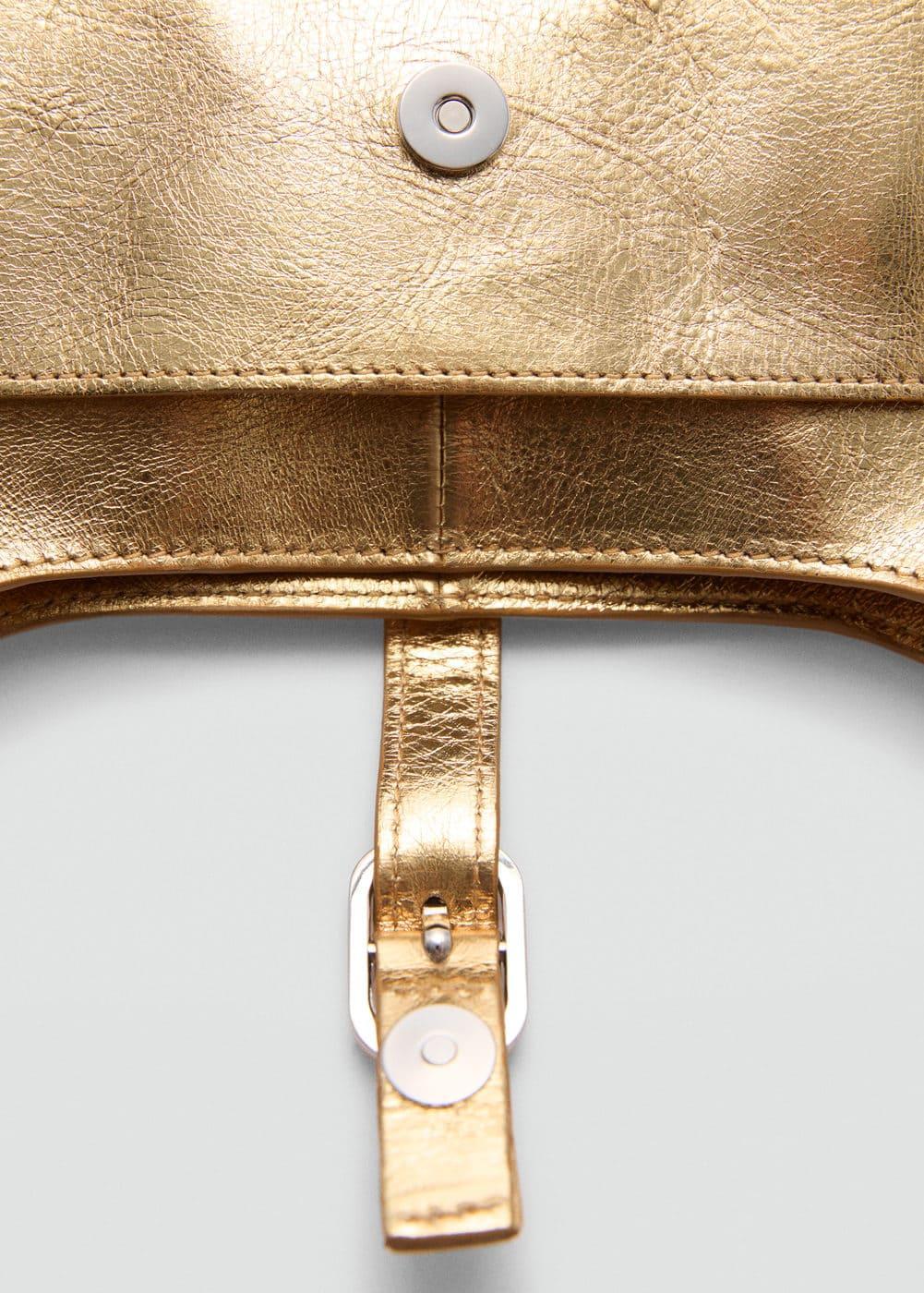 Leather metallic bag - Women | MANGO USA Product Image
