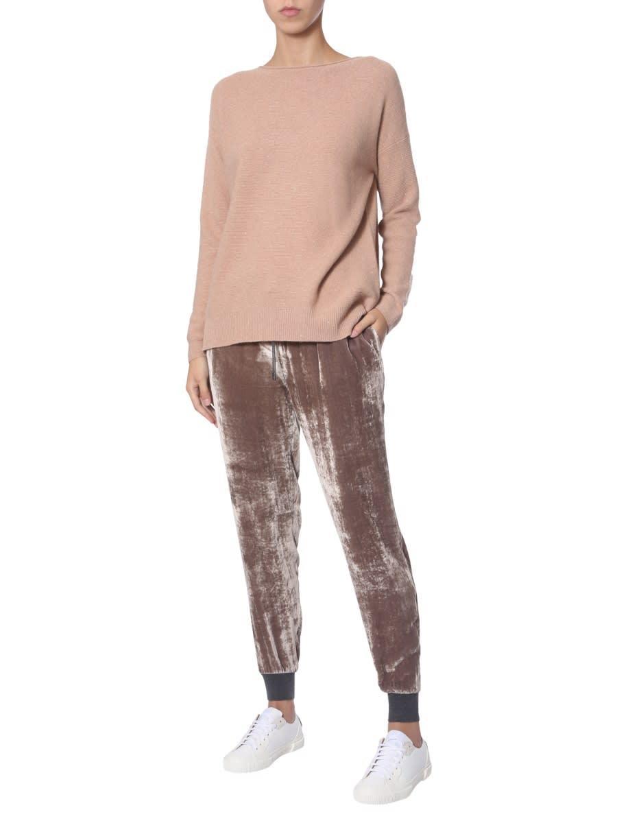 FABIANA FILIPPI Comfortable Women's Trousers With Elasticated Waistband In Brown Product Image