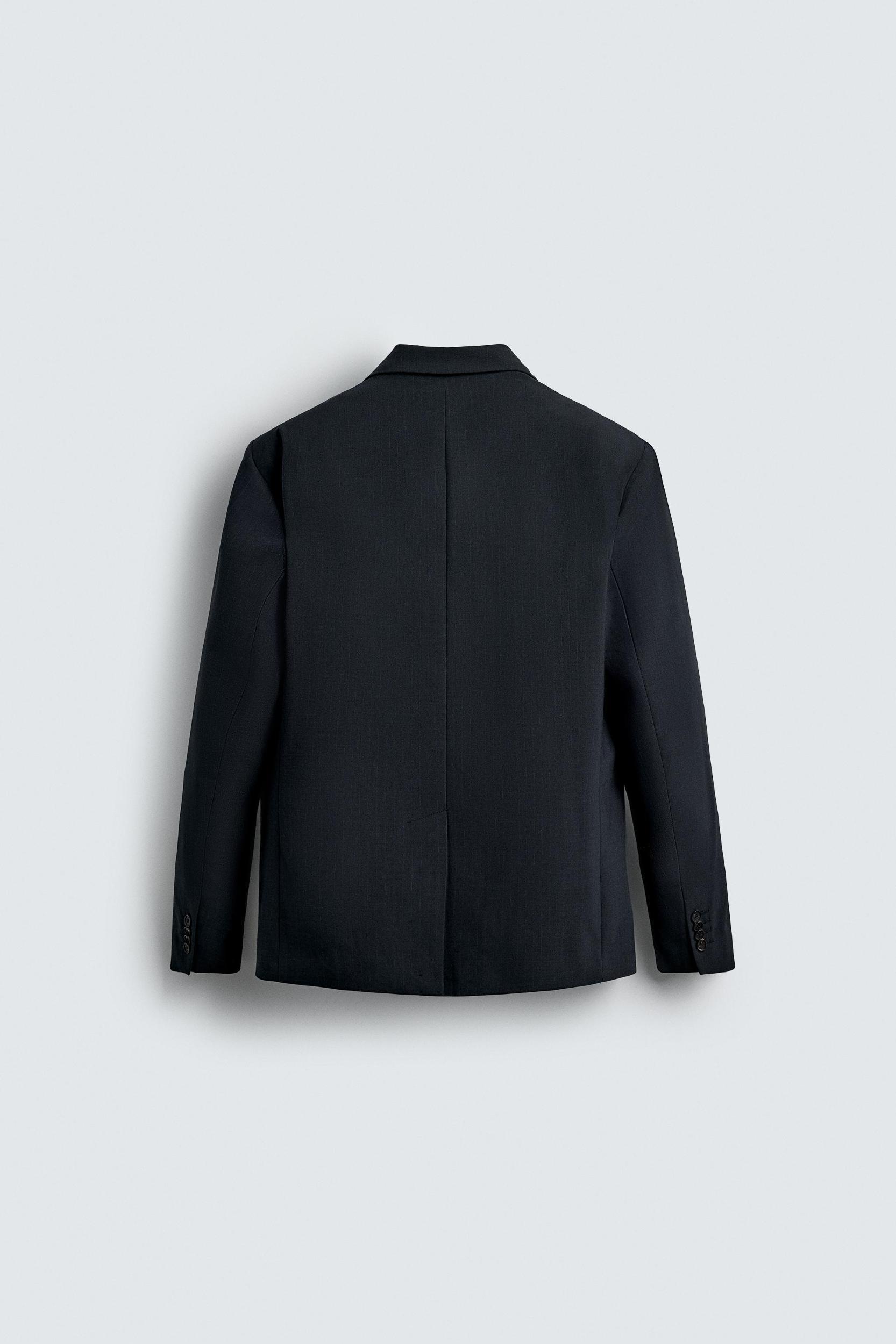 STRIPED DOUBLE BREASTED SUIT BLAZER Product Image