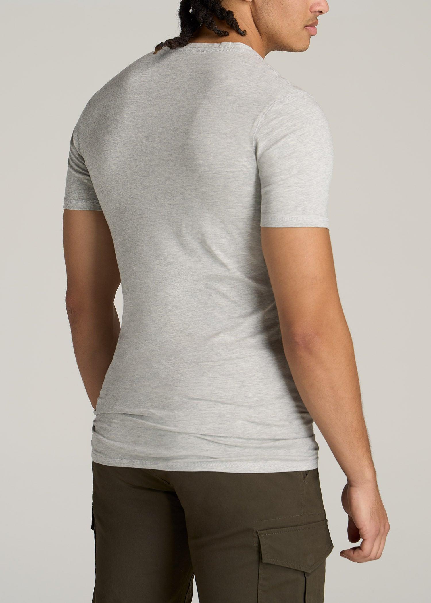 The Essential SLIM-FIT Crewneck Tee for Tall Men in Grey Mix Product Image
