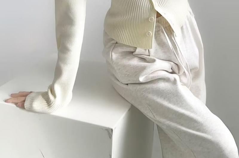 Square Neck Plain Cardigan Product Image