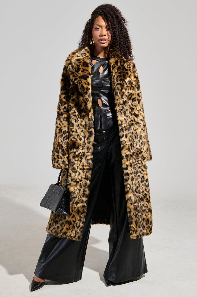 CATTY FAUX FUR LEOPARD COAT Product Image