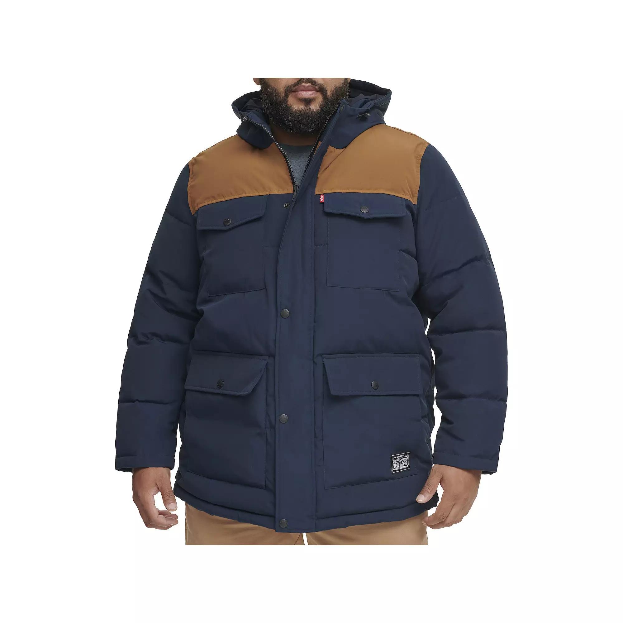 Big & Tall Levi's® 4 Pocket Hooded Puffer Jacket, Men's, Size: XL Tall, Camouflage Product Image