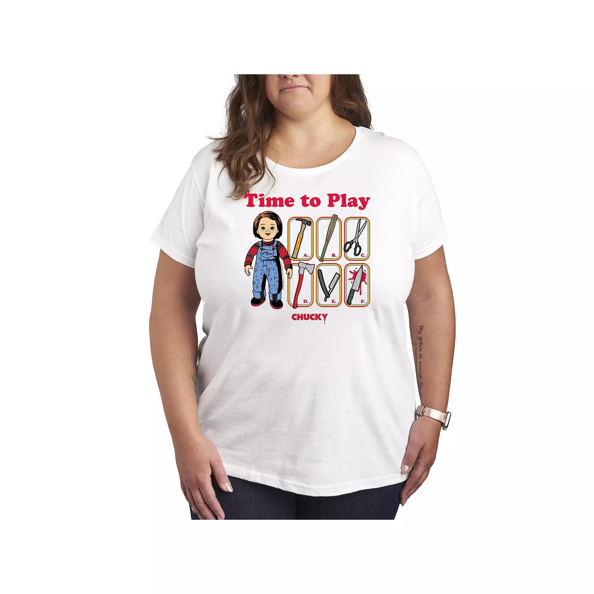 Plus Size Chucky Time To Play Graphic Tee, Womens Product Image