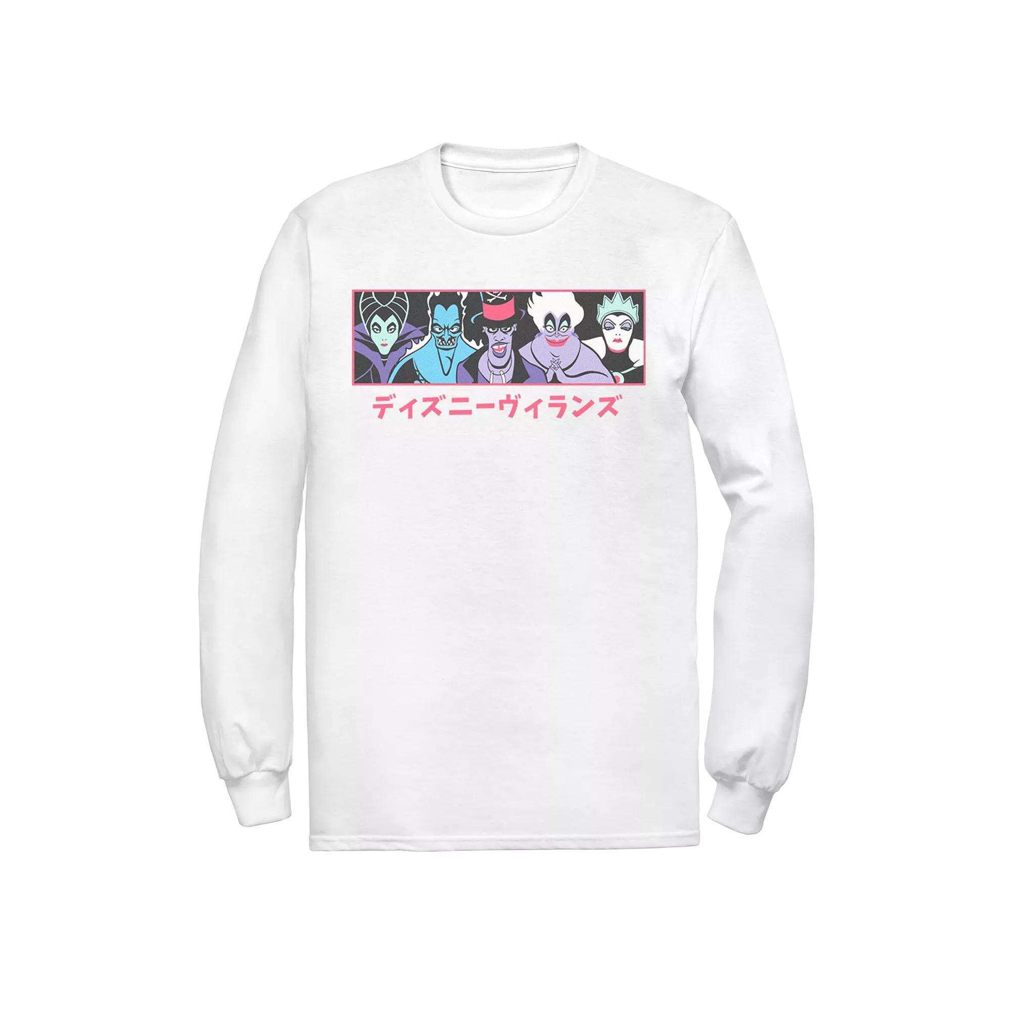 Men's Disney Villains Group Shot Kanji Panel Tee, Boy's, Size: Large, White Product Image