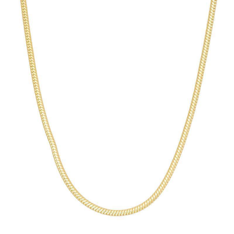 Jordan Blue 14k Gold Over Silver Snake Chain Necklace, Women's, Size: 18", Yellow Product Image