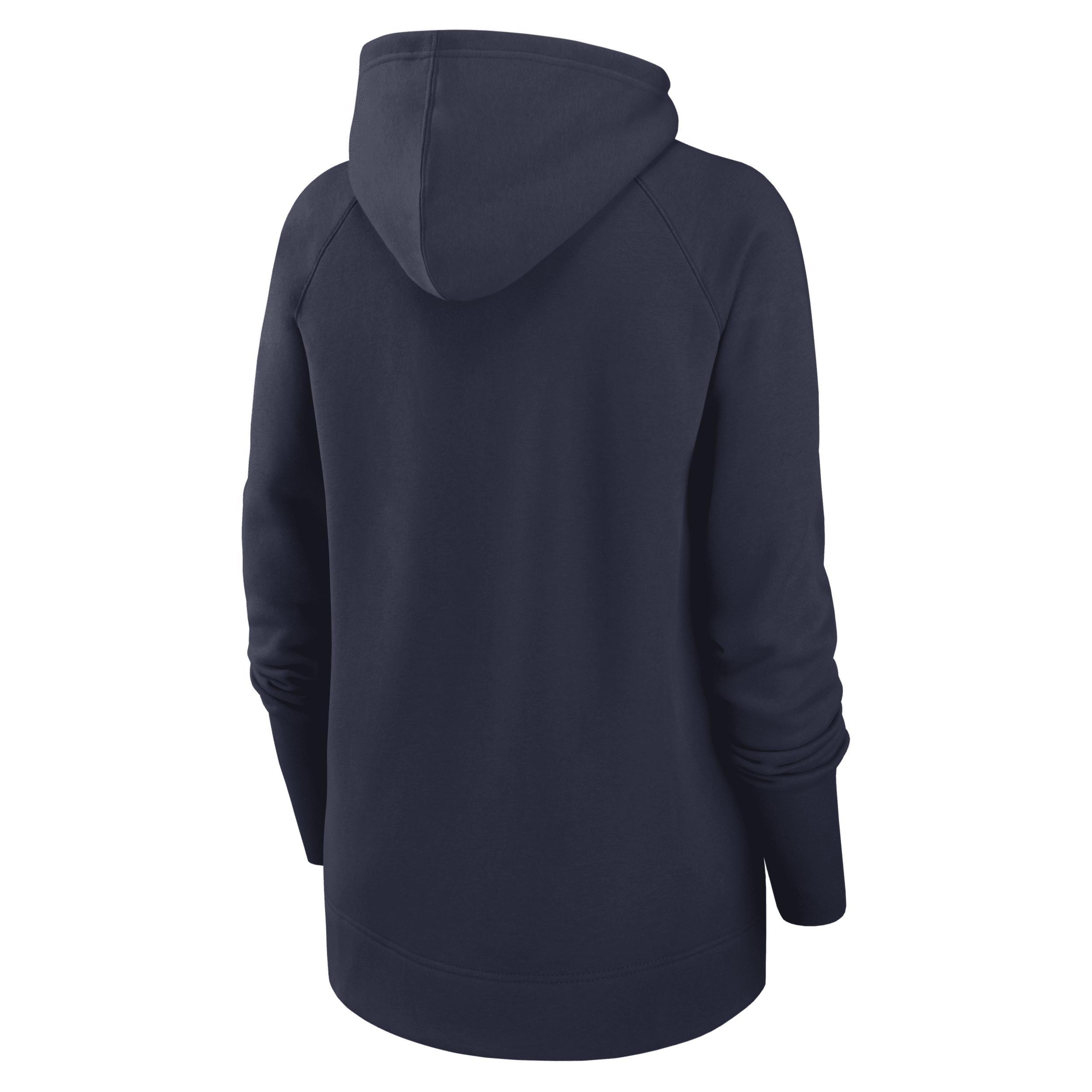 Womens Nike New England Patriots Asymmetrical Raglan Full-Zip Hoodie Blue Product Image