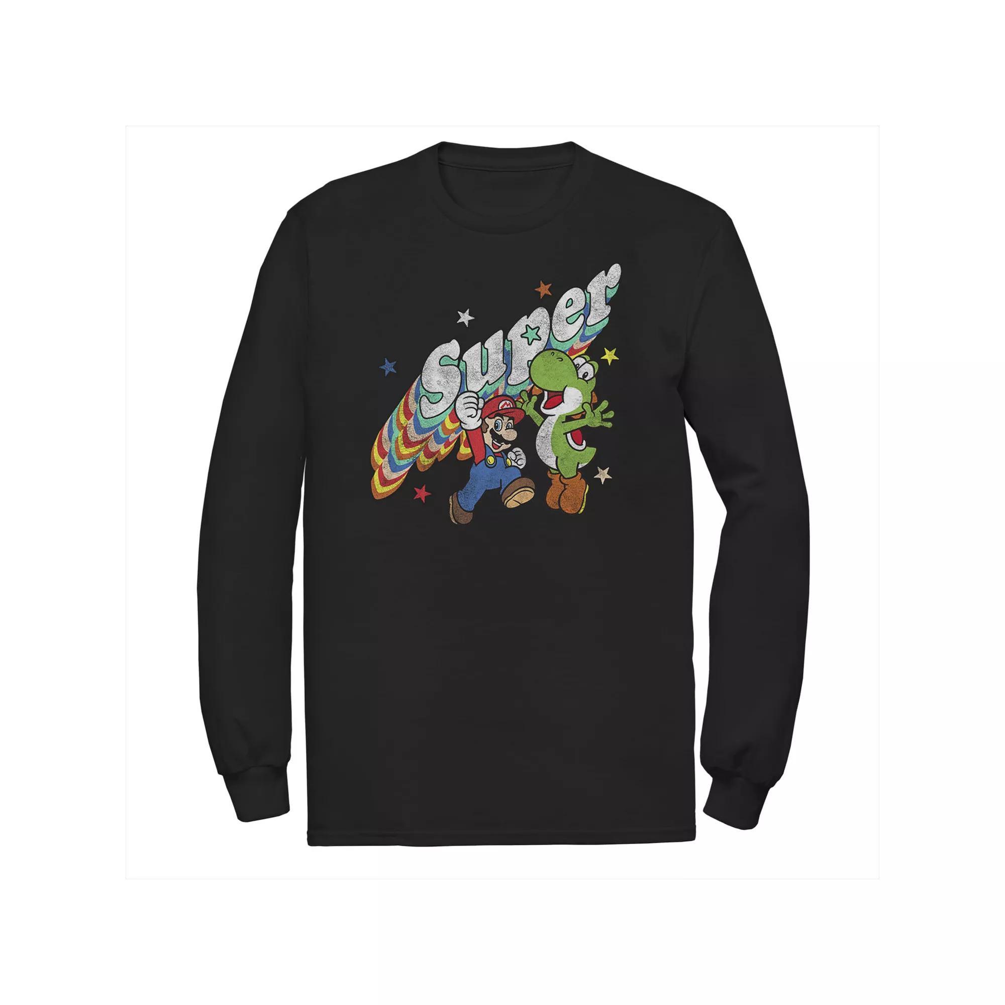 Big & Tall Nintendo Super Mario & Yoshi Distressed Portrait Tee, Men's, Size: 4XL, Black Product Image