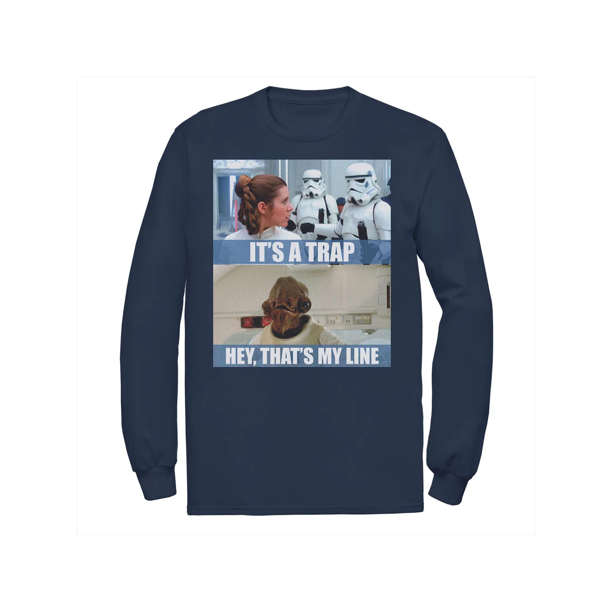 Men's Star Wars It's A Trap Hey That's My Line Tee, Size: XXL, Blue Product Image