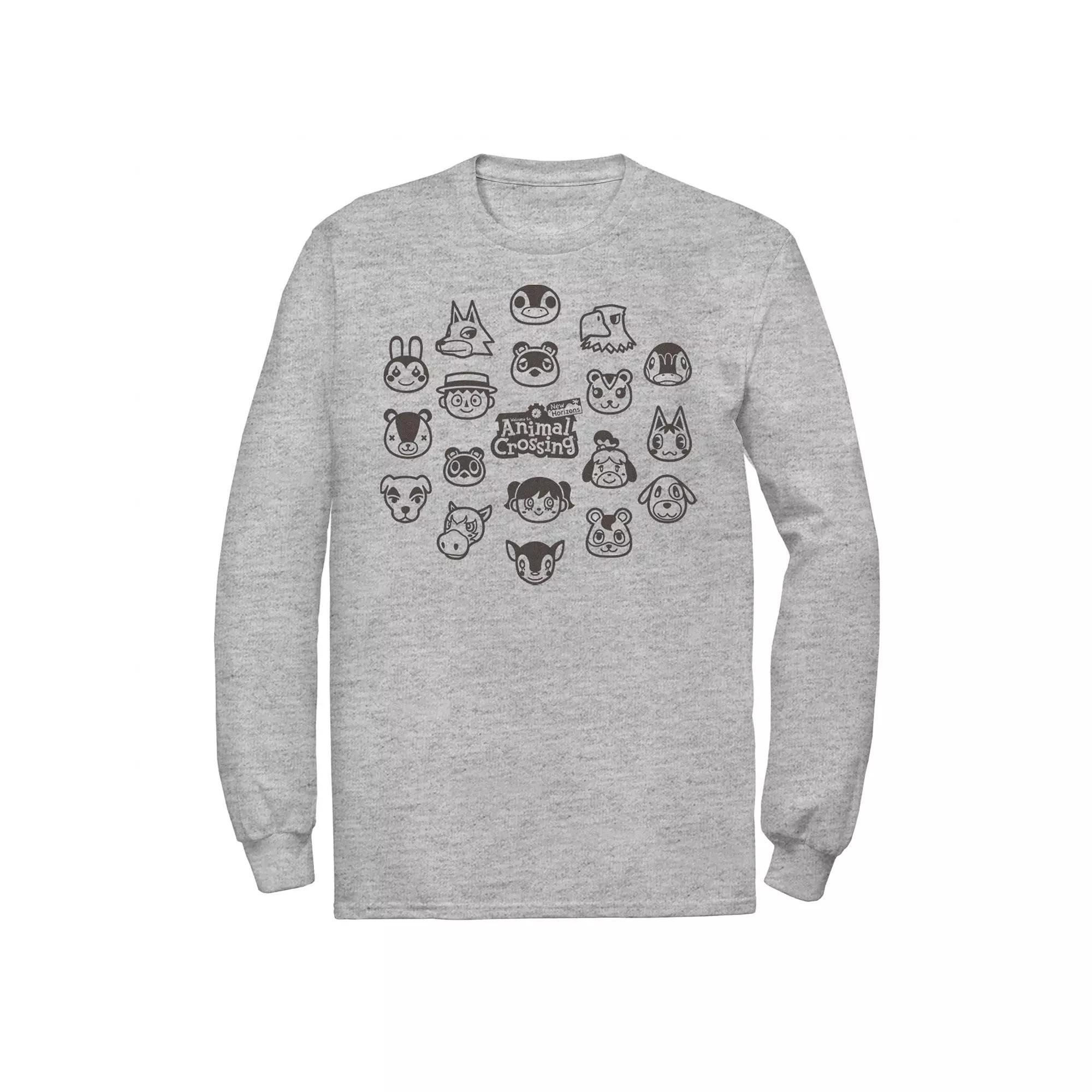 Men's Animal Crossing New Horizons Group Shot Villagers Tee, Size: XXL, Athletic Grey Product Image