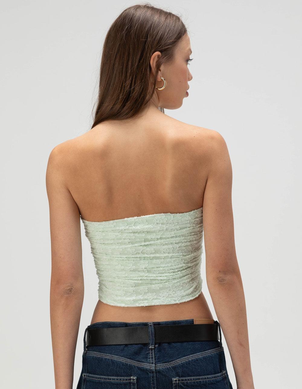 FULL TILT Texture Cinch Womens Tube Top - MINT Product Image